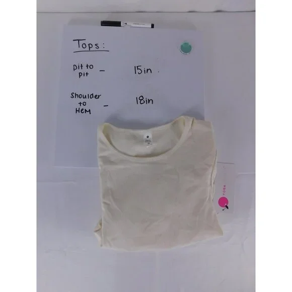 Yogalicious Shirt Womens Medium White Heavenly Rib Long Sleeve Crop Athletic - Picture 7 of 7